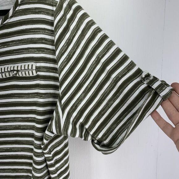 Croft Barrow Womens 3X Tunic Top 3/4 Roll Tab Sleeve Summer Beach Stretch - Picture 2 of 7